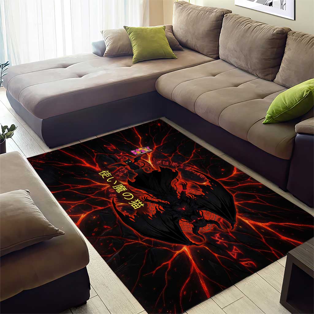 Chomosuke Demon Familiar Area Rug Infernal Rune Flame Art Style