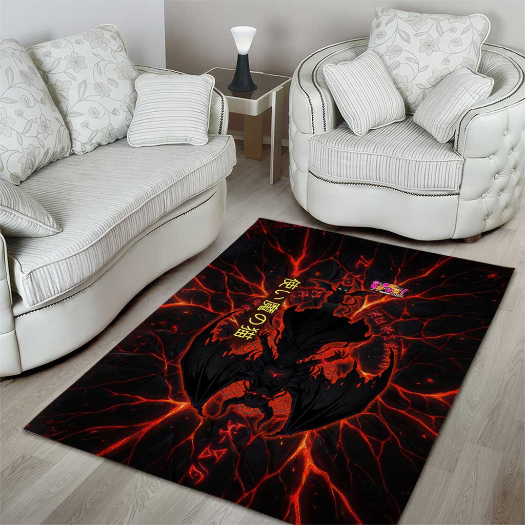 Chomosuke Demon Familiar Area Rug Infernal Rune Flame Art Style