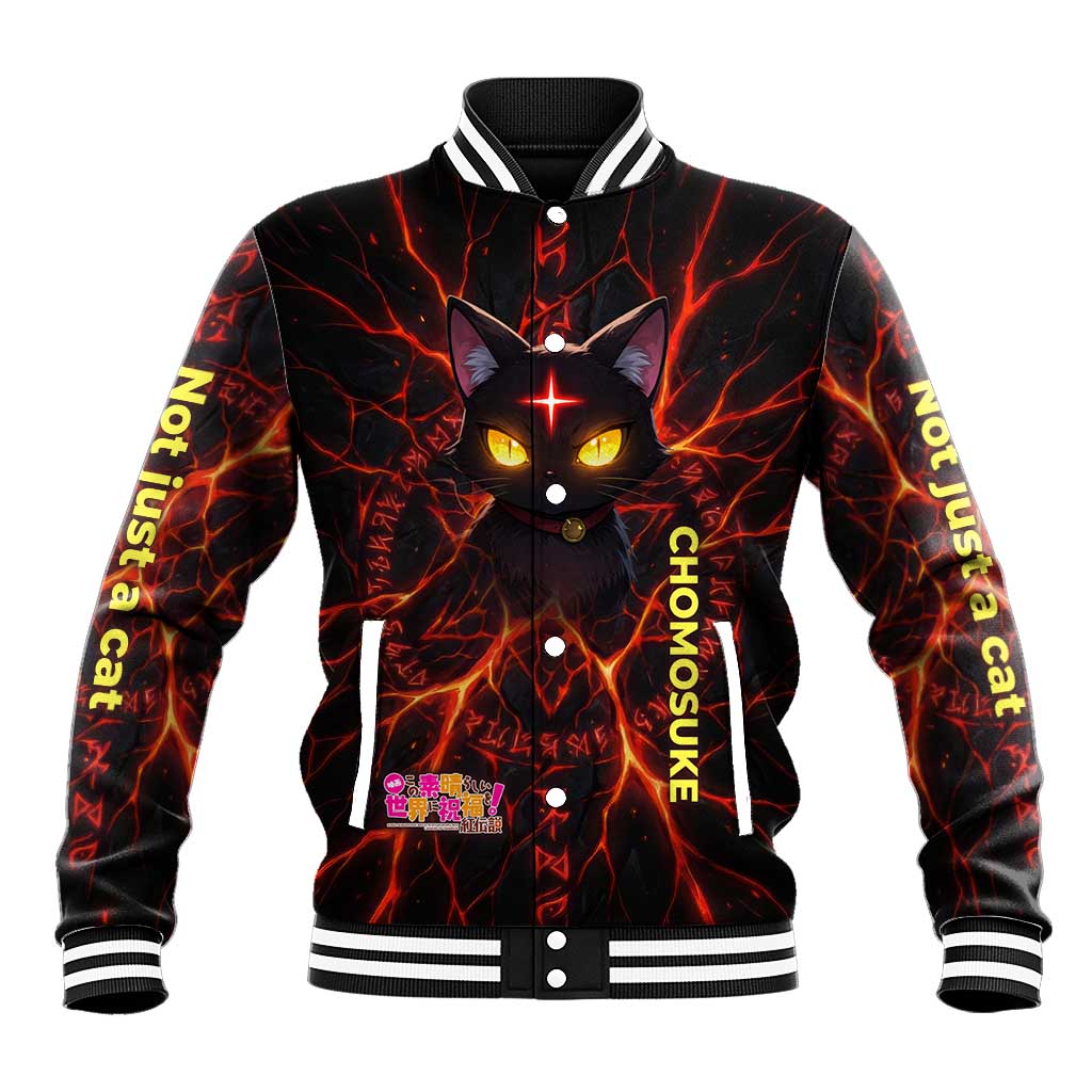 Chomosuke Demon Familiar Baseball Jacket Infernal Rune Flame Art Style