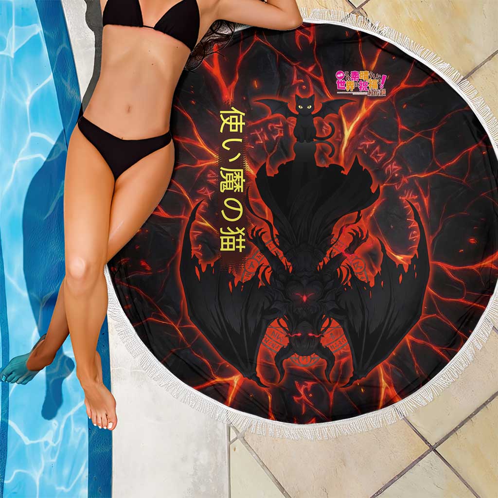 Chomosuke Demon Familiar Beach Blanket Infernal Rune Flame Art Style