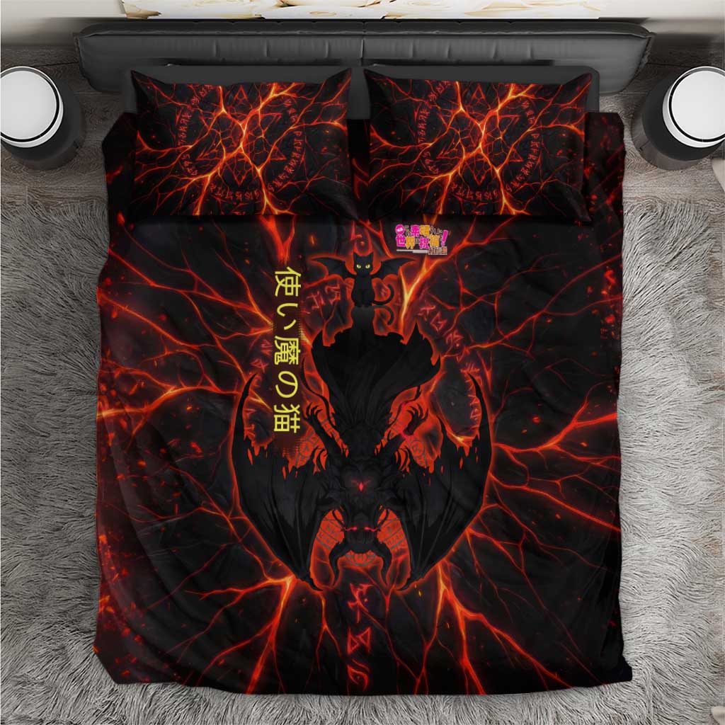 Chomosuke Demon Familiar Bedding Set Infernal Rune Flame Art Style