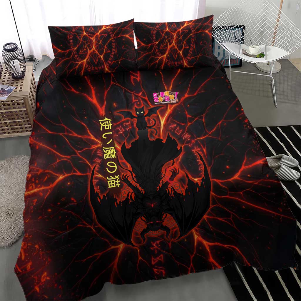 Chomosuke Demon Familiar Bedding Set Infernal Rune Flame Art Style