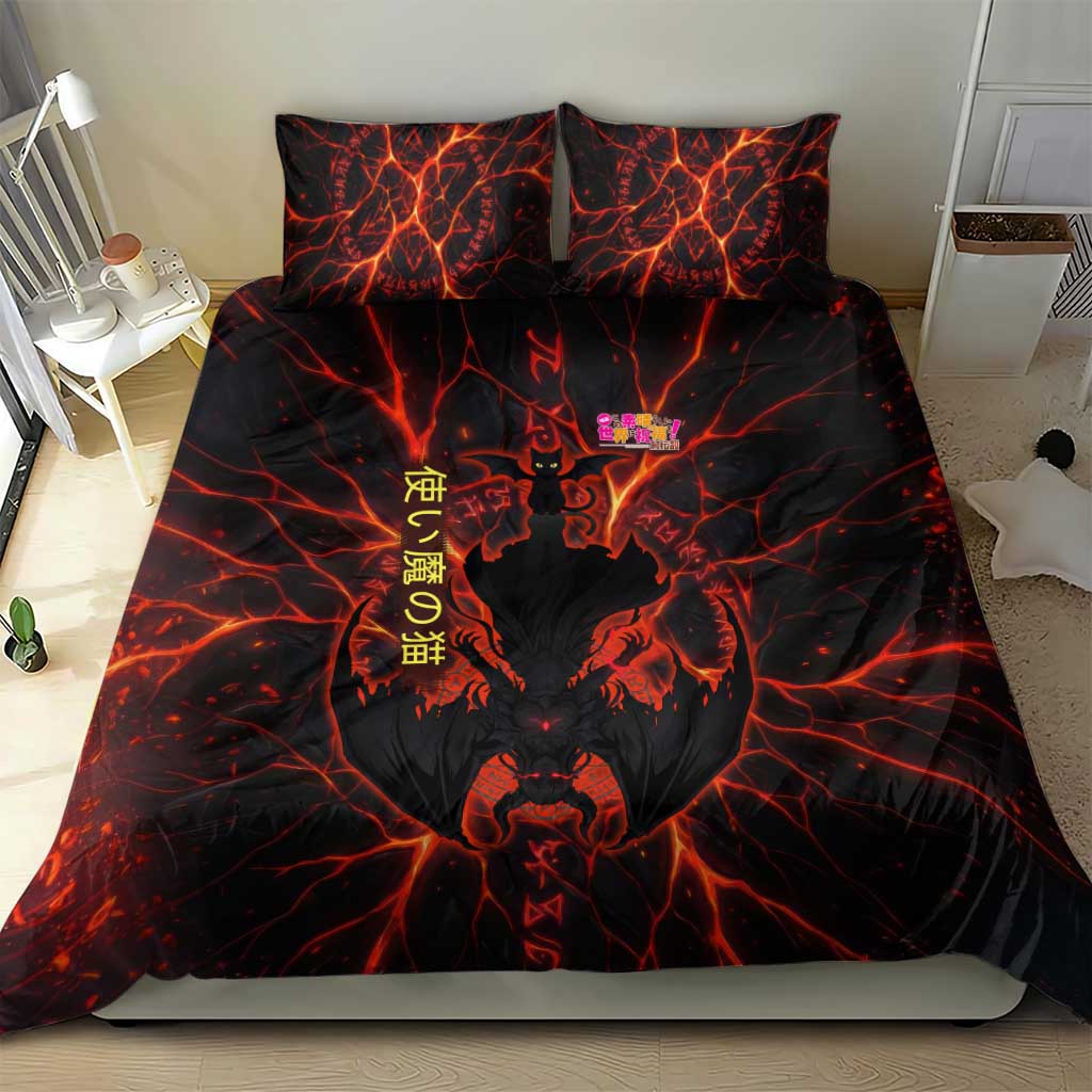Chomosuke Demon Familiar Bedding Set Infernal Rune Flame Art Style