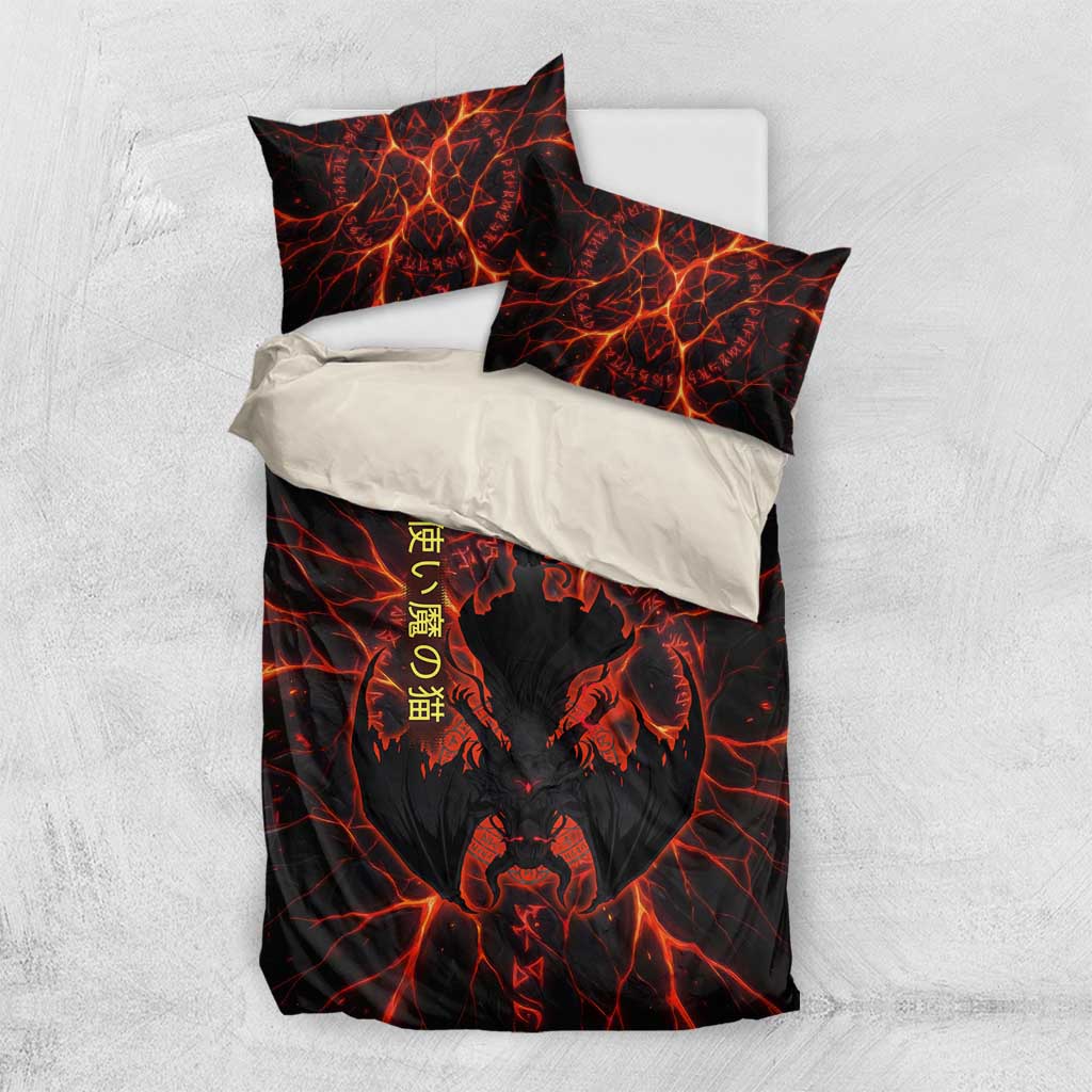 Chomosuke Demon Familiar Bedding Set Infernal Rune Flame Art Style