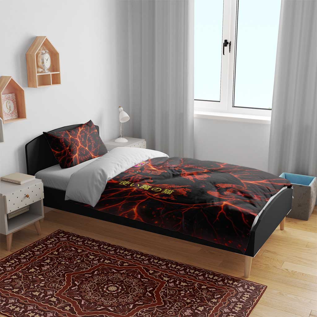 Chomosuke Demon Familiar Bedding Set Infernal Rune Flame Art Style