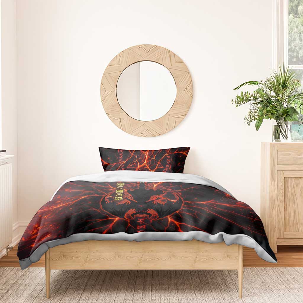 Chomosuke Demon Familiar Bedding Set Infernal Rune Flame Art Style