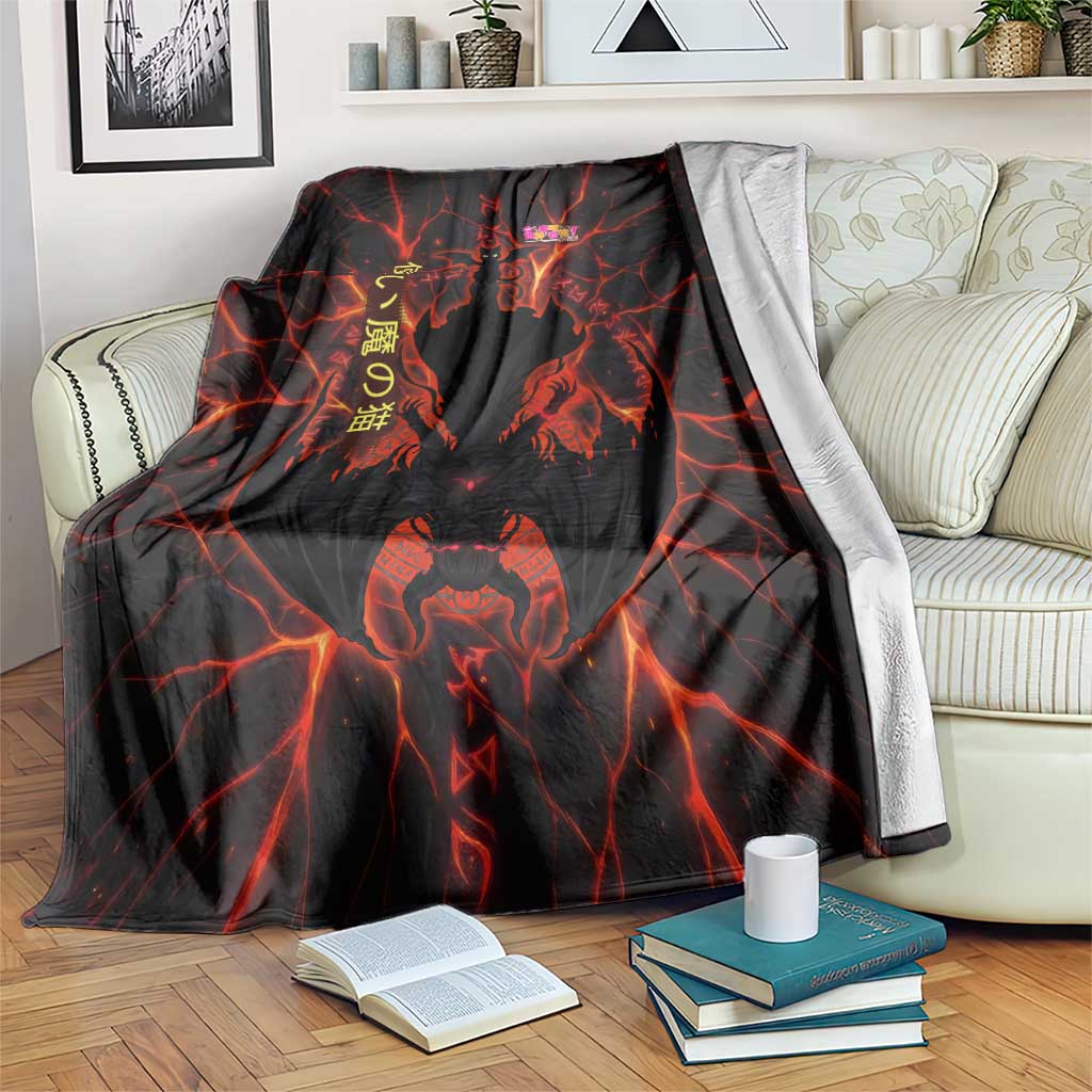 Chomosuke Demon Familiar Blanket Infernal Rune Flame Art Style