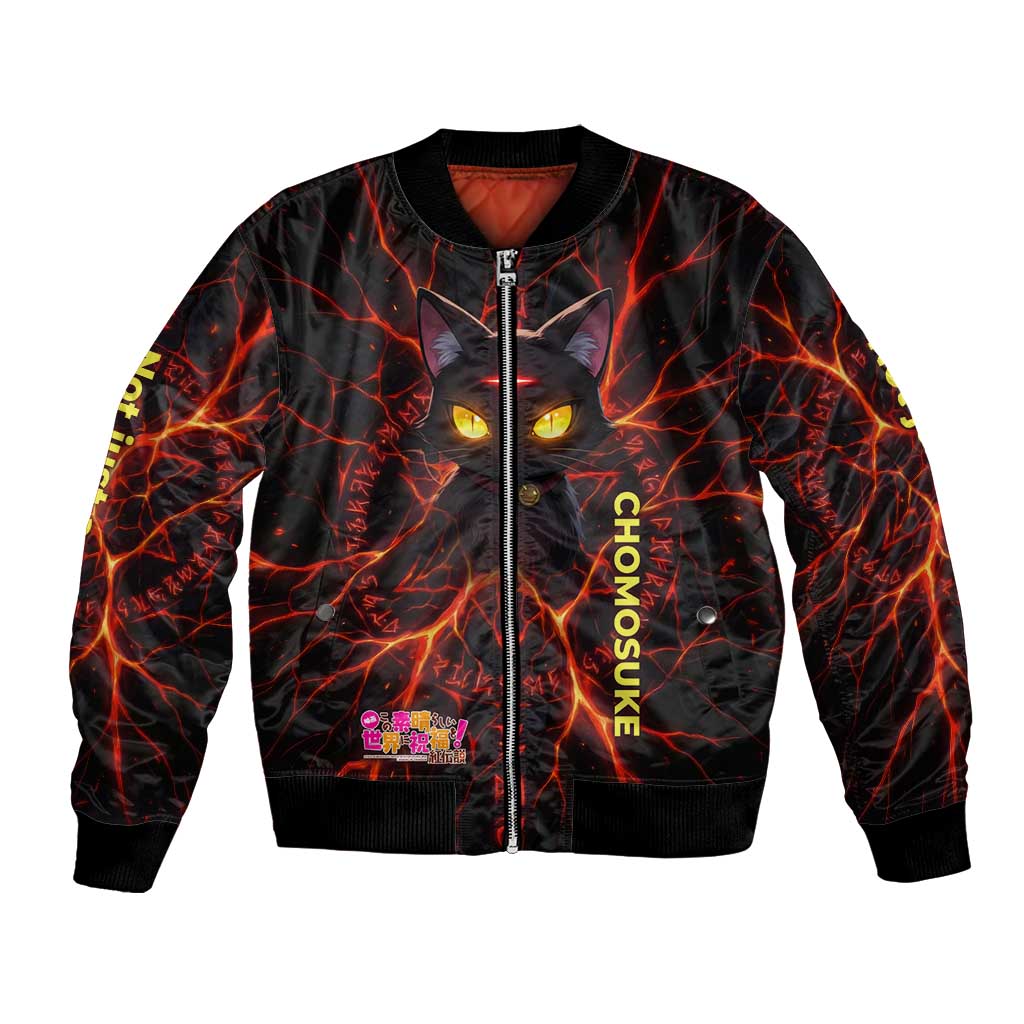Chomosuke Demon Familiar Bomber Jacket Infernal Rune Flame Art Style