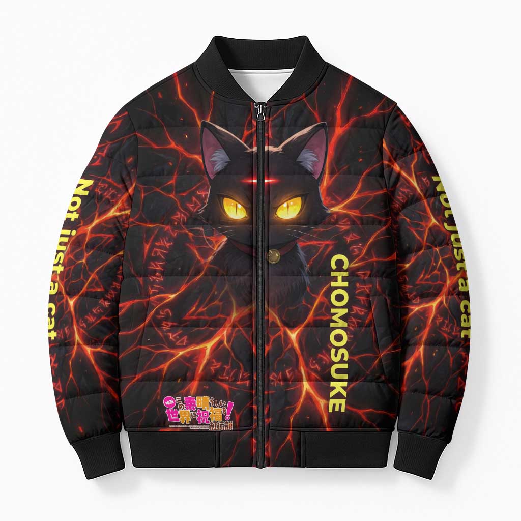 Chomosuke Demon Familiar Bomber Puffer Jacket Infernal Rune Flame Art Style
