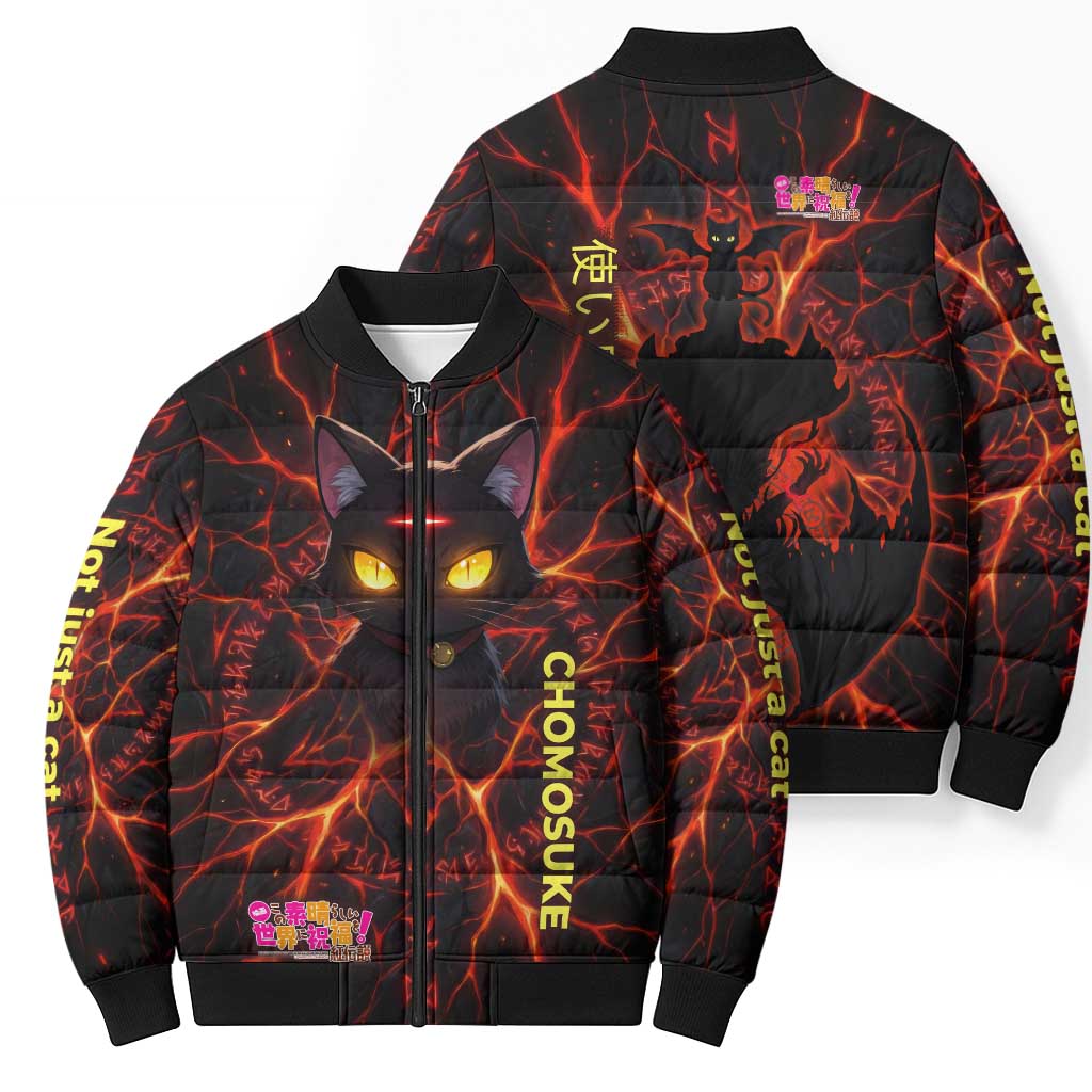 Chomosuke Demon Familiar Bomber Puffer Jacket Infernal Rune Flame Art Style