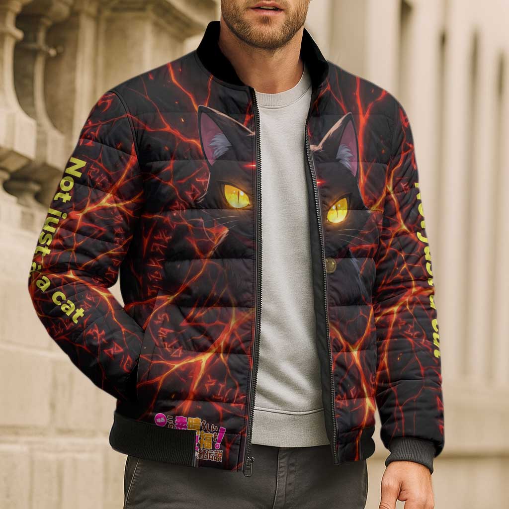 Chomosuke Demon Familiar Bomber Puffer Jacket Infernal Rune Flame Art Style
