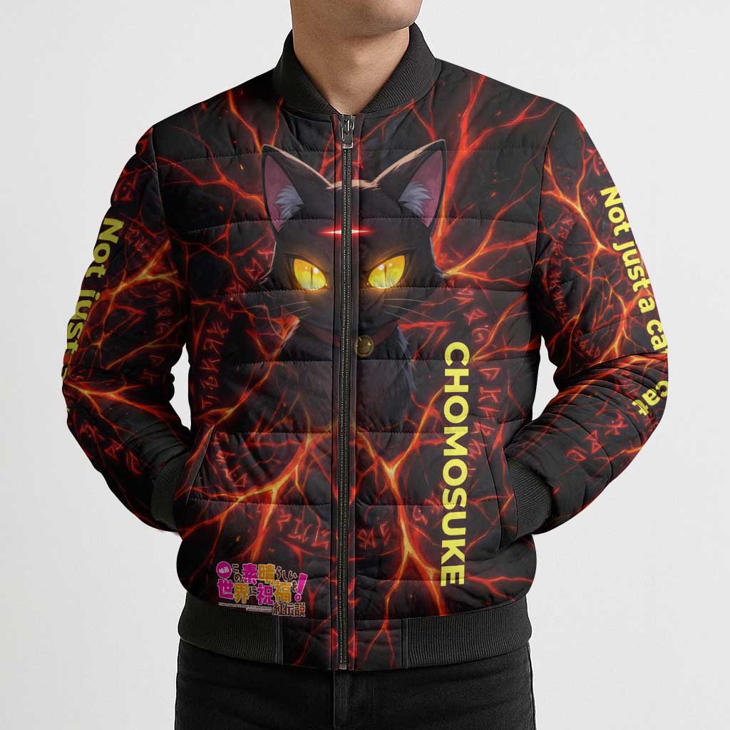 Chomosuke Demon Familiar Bomber Puffer Jacket Infernal Rune Flame Art Style
