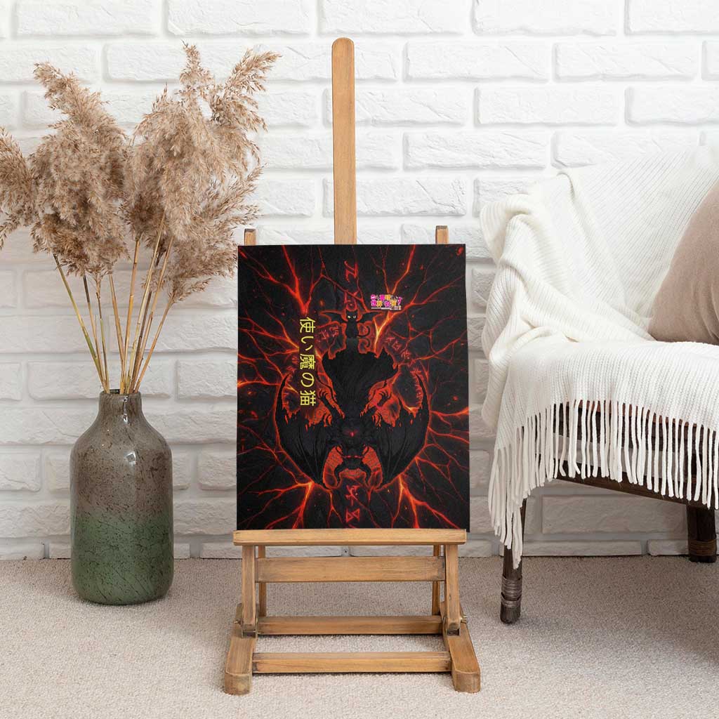 Chomosuke Demon Familiar Canvas Wall Art Infernal Rune Flame Art Style