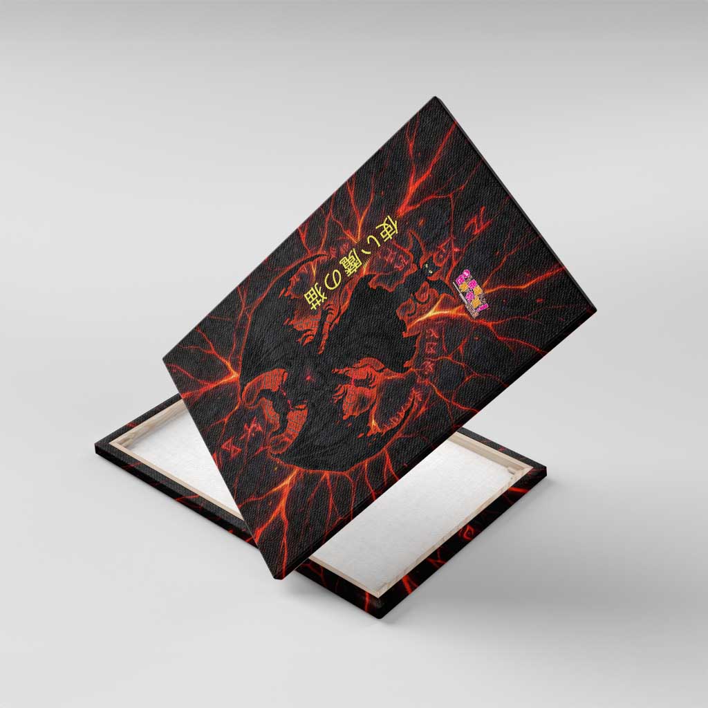 Chomosuke Demon Familiar Canvas Wall Art Infernal Rune Flame Art Style