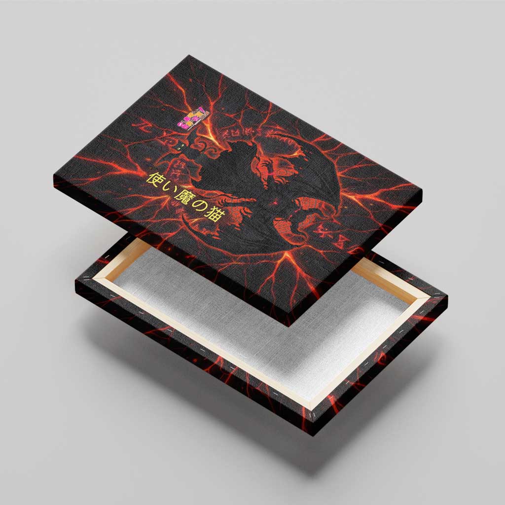Chomosuke Demon Familiar Canvas Wall Art Infernal Rune Flame Art Style