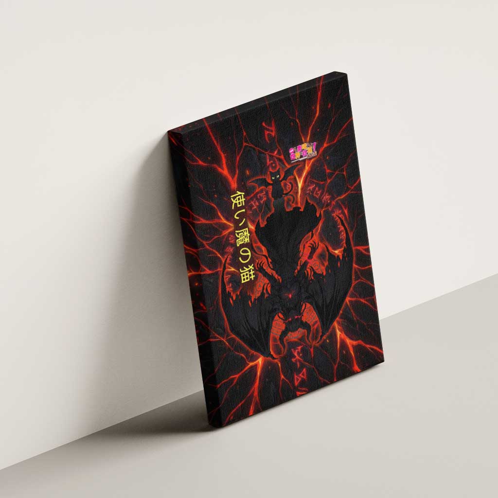 Chomosuke Demon Familiar Canvas Wall Art Infernal Rune Flame Art Style