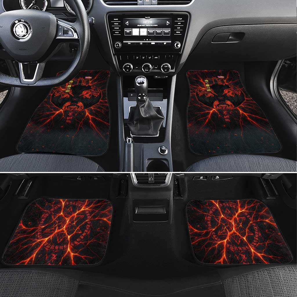 Chomosuke Demon Familiar Car Mats Infernal Rune Flame Art Style