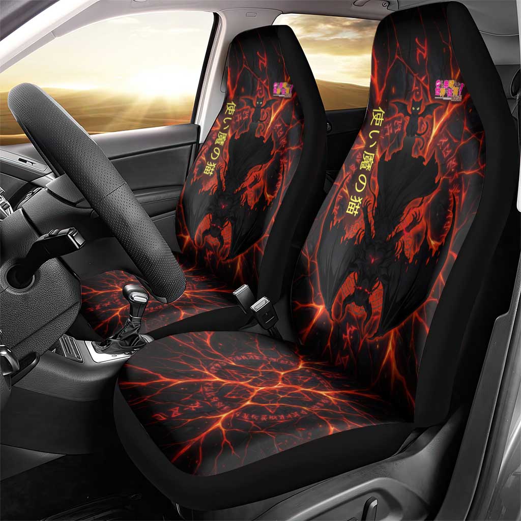 Chomosuke Demon Familiar Car Seat Cover Infernal Rune Flame Art Style