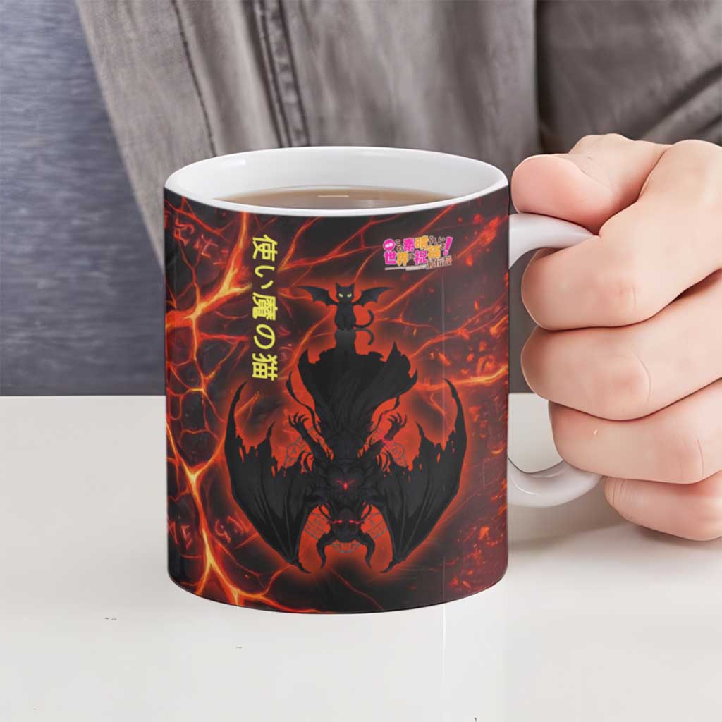 Chomosuke Demon Familiar Ceramic Mug Infernal Rune Flame Art Style