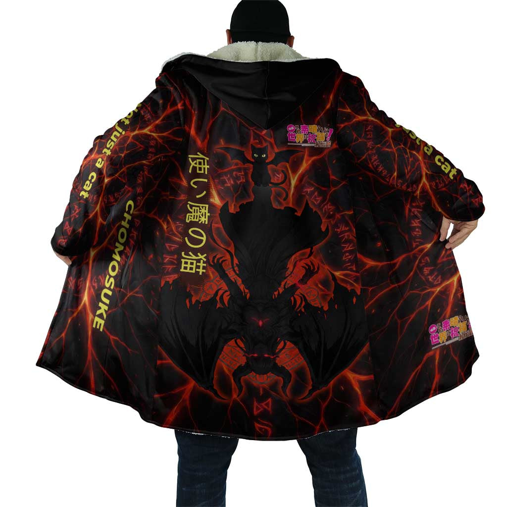 Chomosuke Demon Familiar Cloak Infernal Rune Flame Art Style