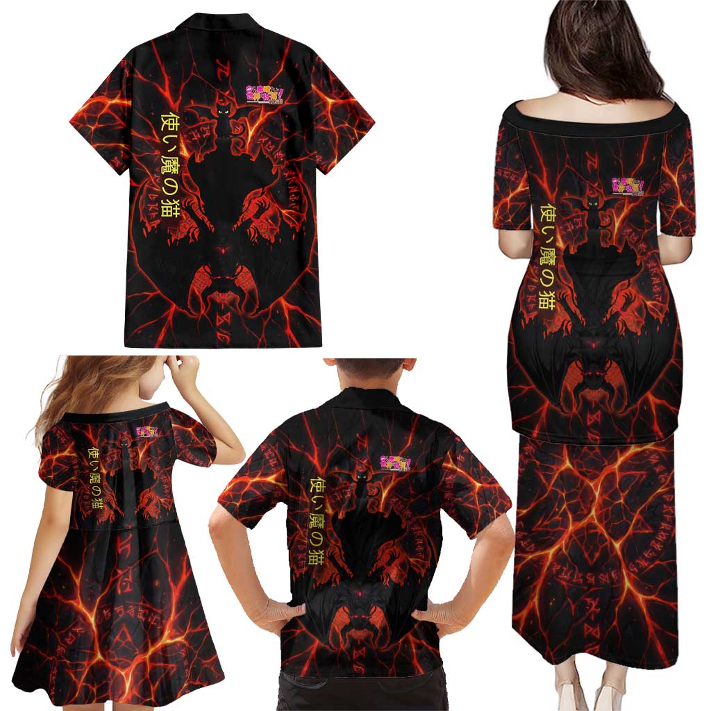 Chomosuke Demon Familiar Family Matching Puletasi and Hawaiian Shirt Infernal Rune Flame Art Style