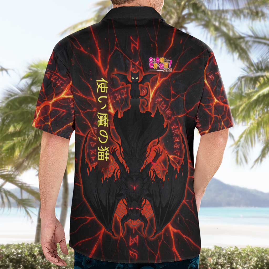 Chomosuke Demon Familiar Hawaiian Shirt Infernal Rune Flame Art Style