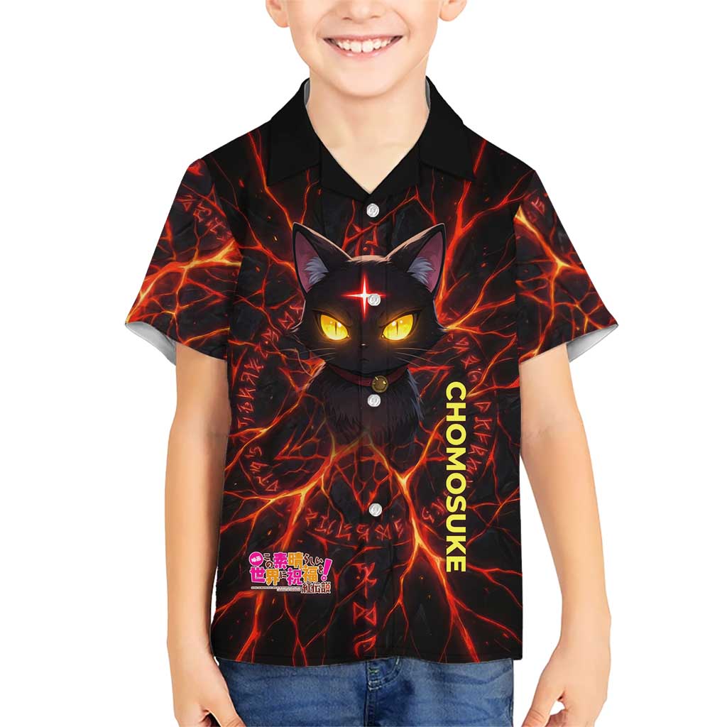 Chomosuke Demon Familiar Hawaiian Shirt Infernal Rune Flame Art Style
