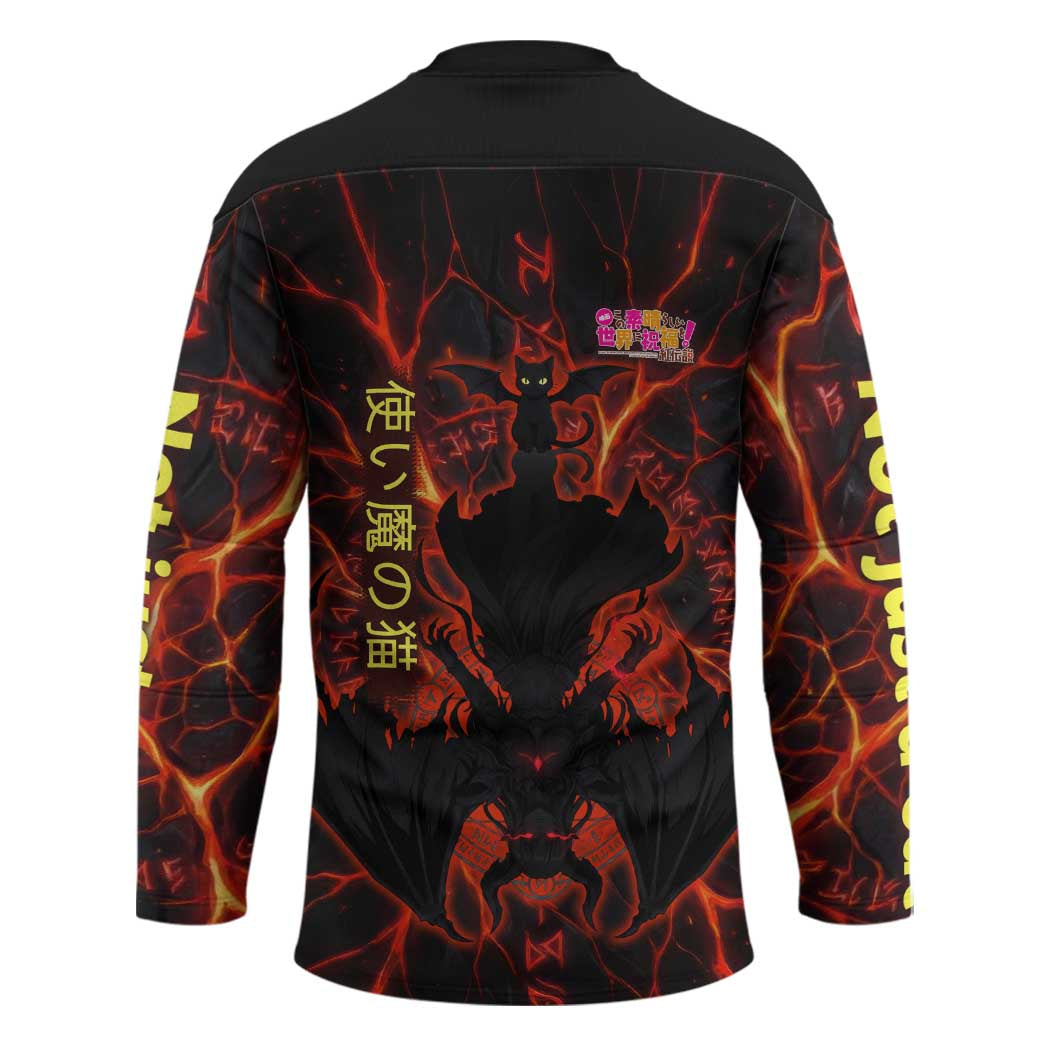 Chomosuke Demon Familiar Hockey Jersey Infernal Rune Flame Art Style