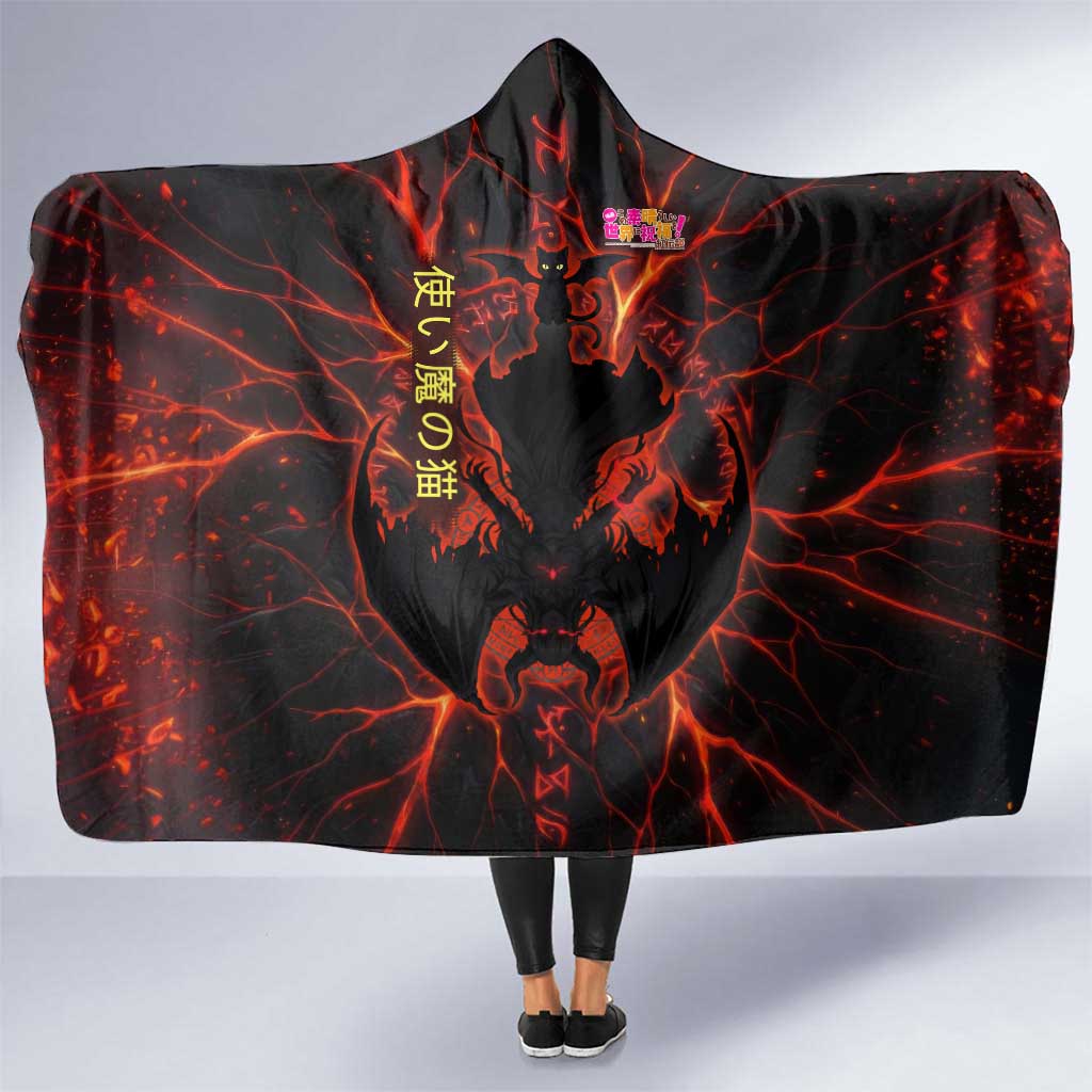 Chomosuke Demon Familiar Hooded Blanket Infernal Rune Flame Art Style