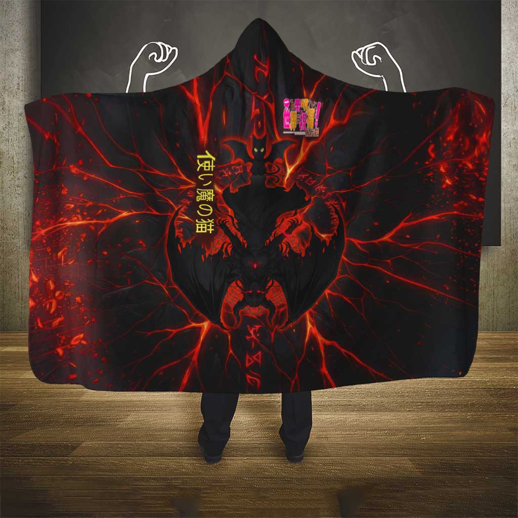 Chomosuke Demon Familiar Hooded Blanket Infernal Rune Flame Art Style
