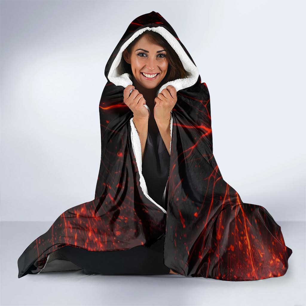 Chomosuke Demon Familiar Hooded Blanket Infernal Rune Flame Art Style