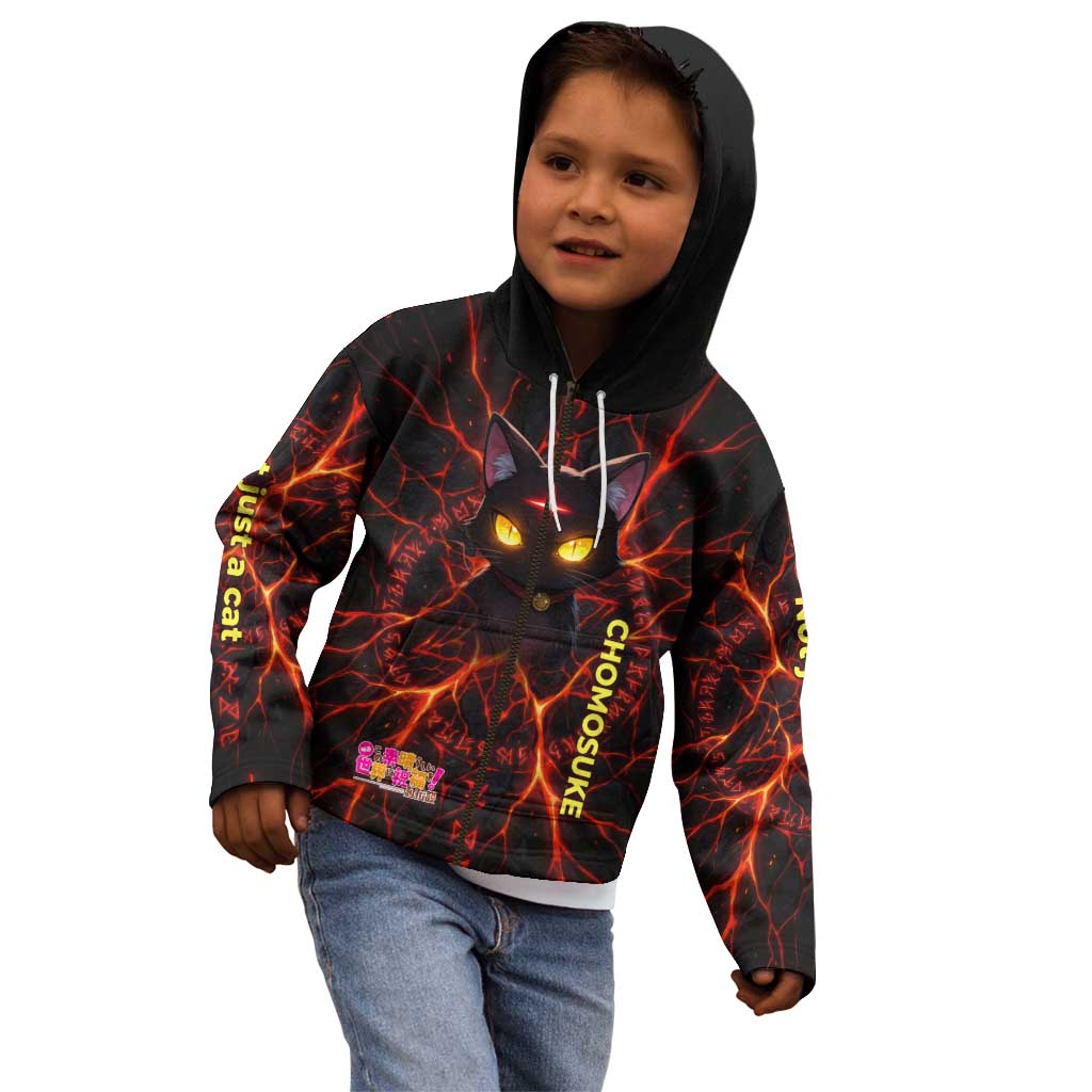 Chomosuke Demon Familiar Kid Hoodie Infernal Rune Flame Art Style