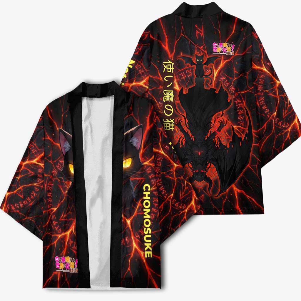 Chomosuke Demon Familiar Kimono Infernal Rune Flame Art Style