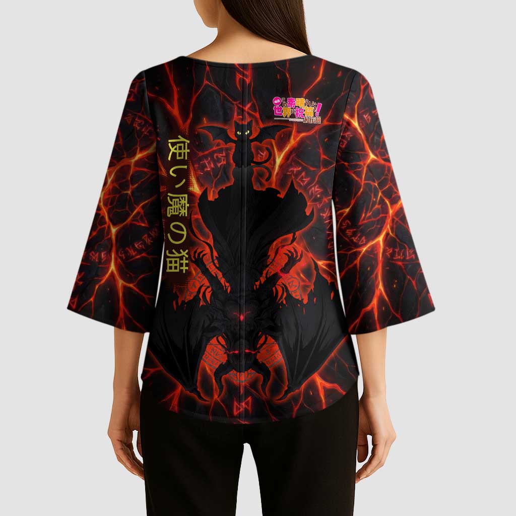 Chomosuke Demon Familiar Kimono Sleeve Blouse Infernal Rune Flame Art Style