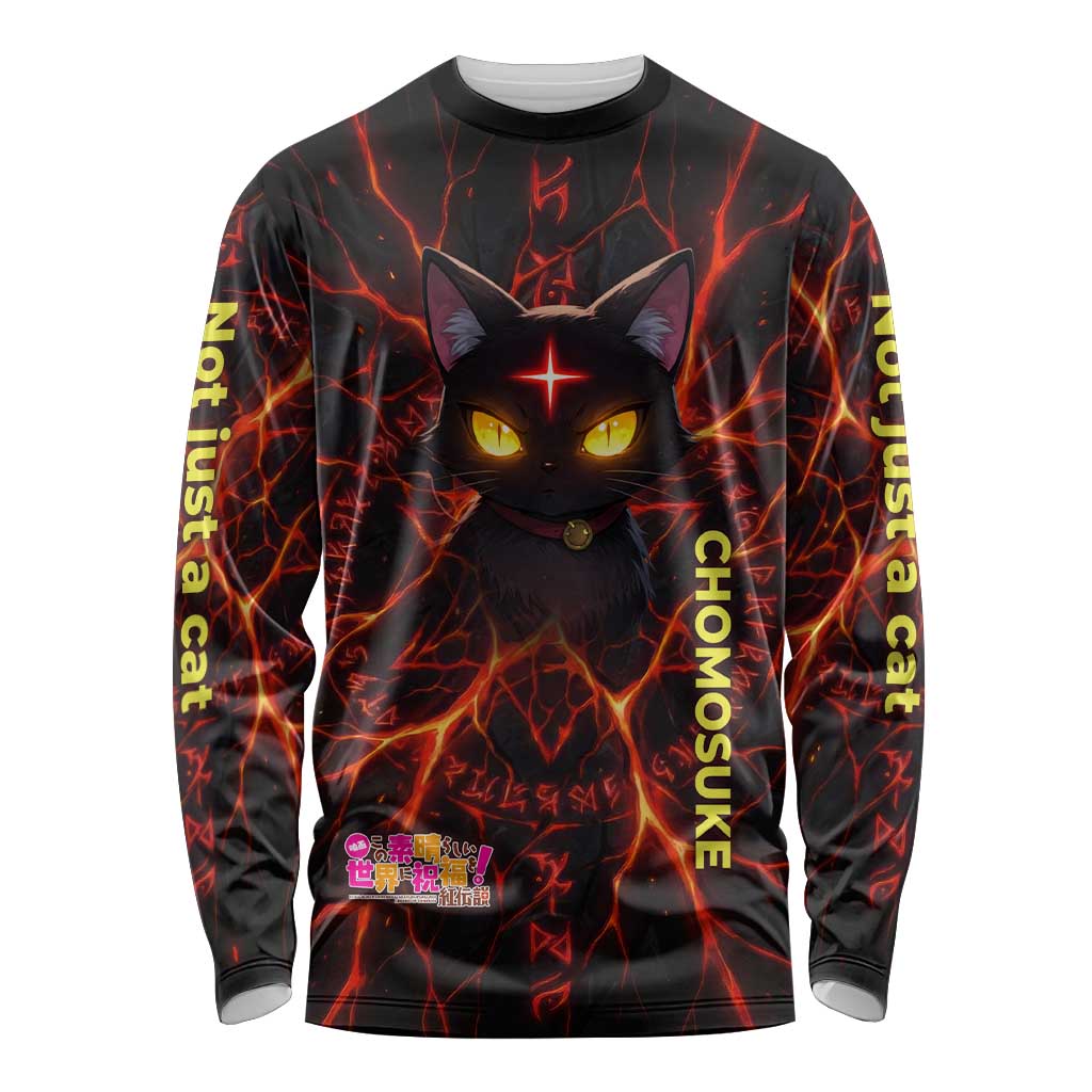 Chomosuke Demon Familiar Long Sleeve Shirt Infernal Rune Flame Art Style