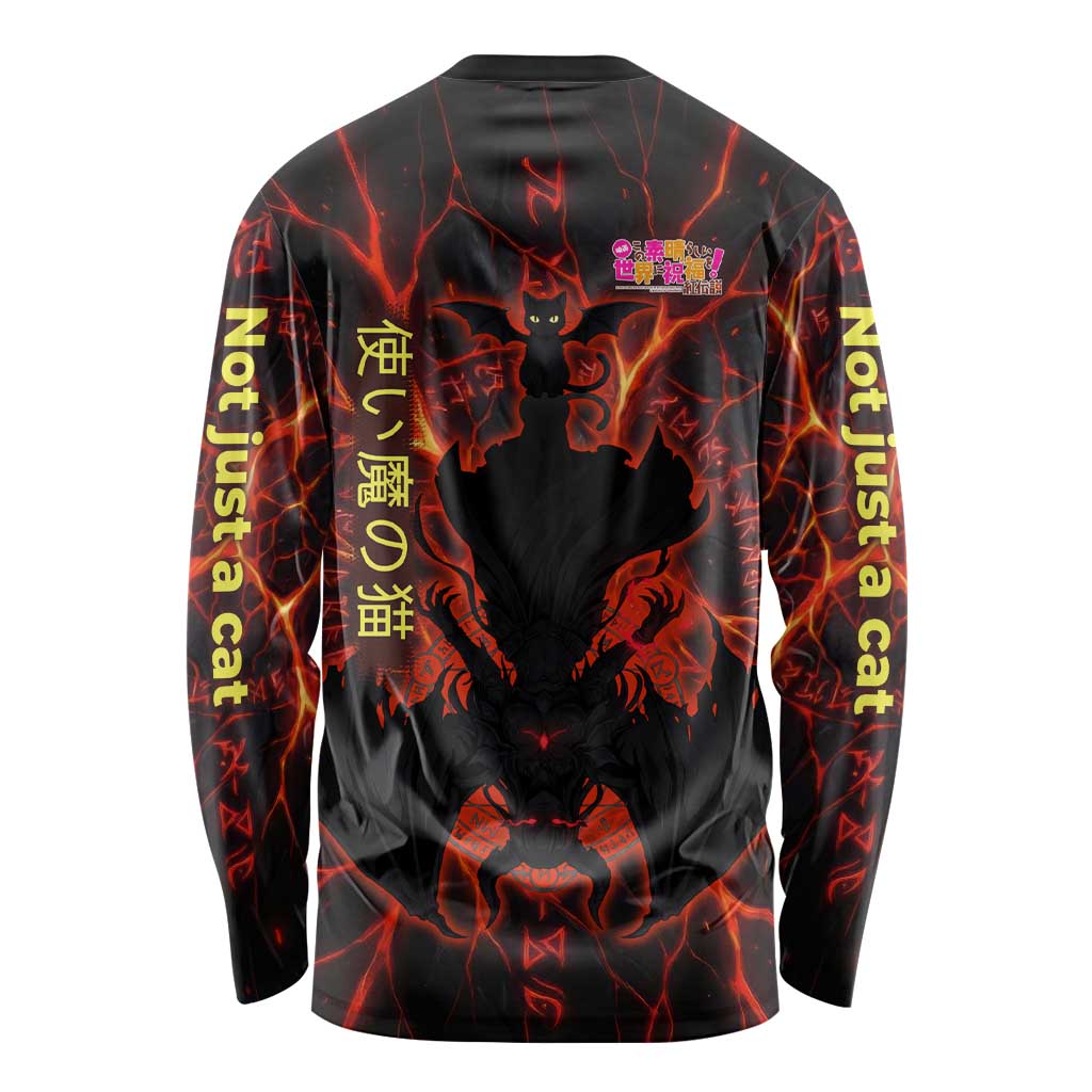 Chomosuke Demon Familiar Long Sleeve Shirt Infernal Rune Flame Art Style
