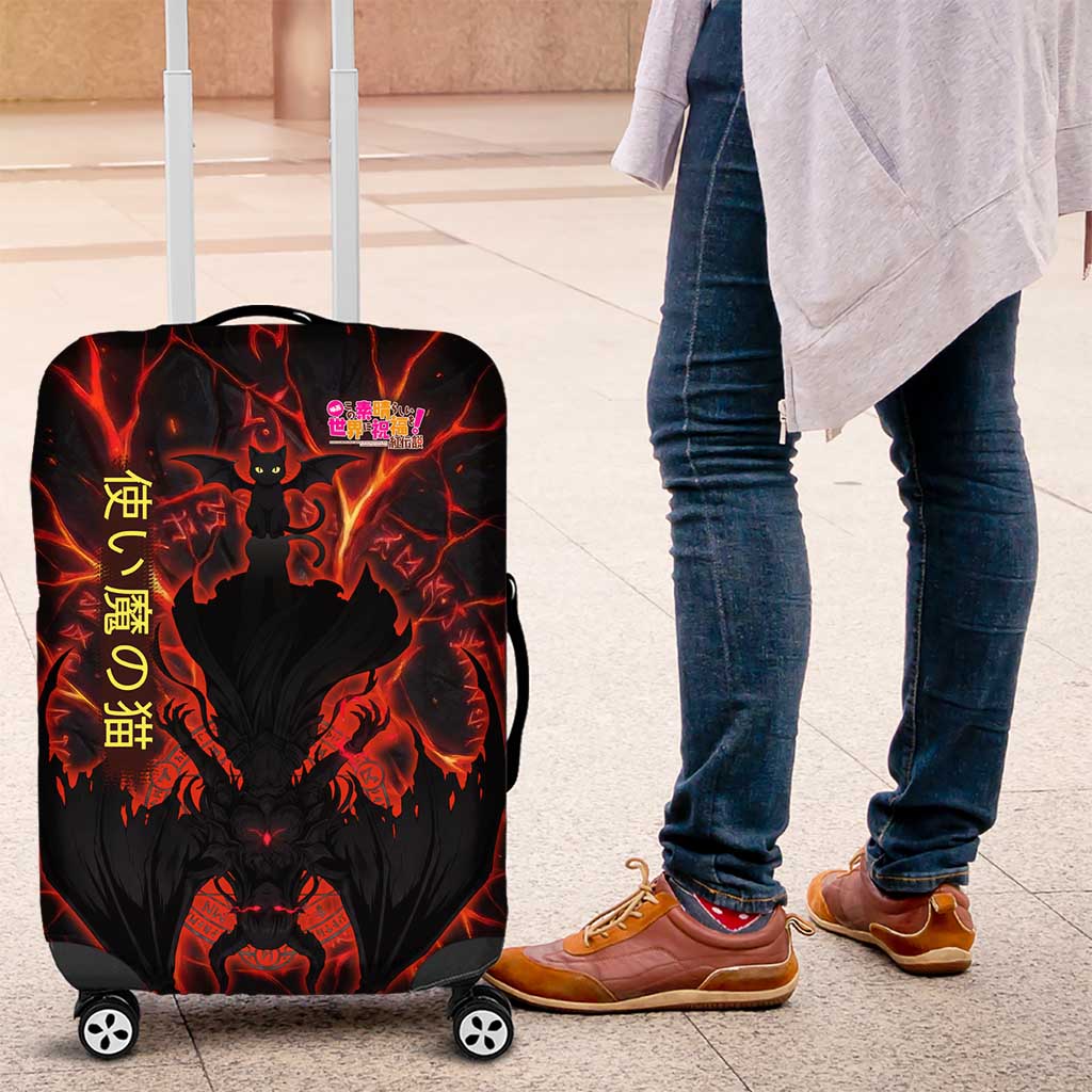 Chomosuke Demon Familiar Luggage Cover Infernal Rune Flame Art Style