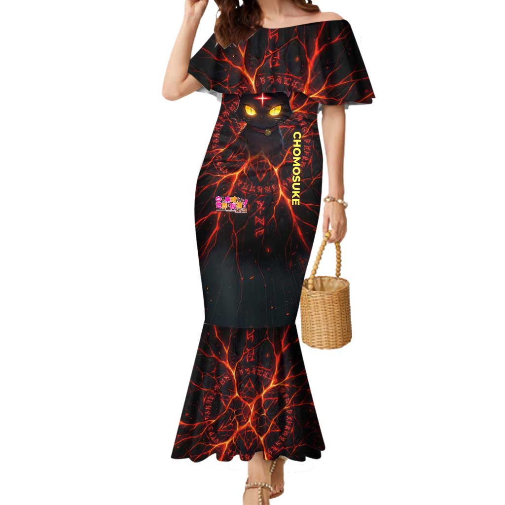 Chomosuke Demon Familiar Mermaid Dress Infernal Rune Flame Art Style