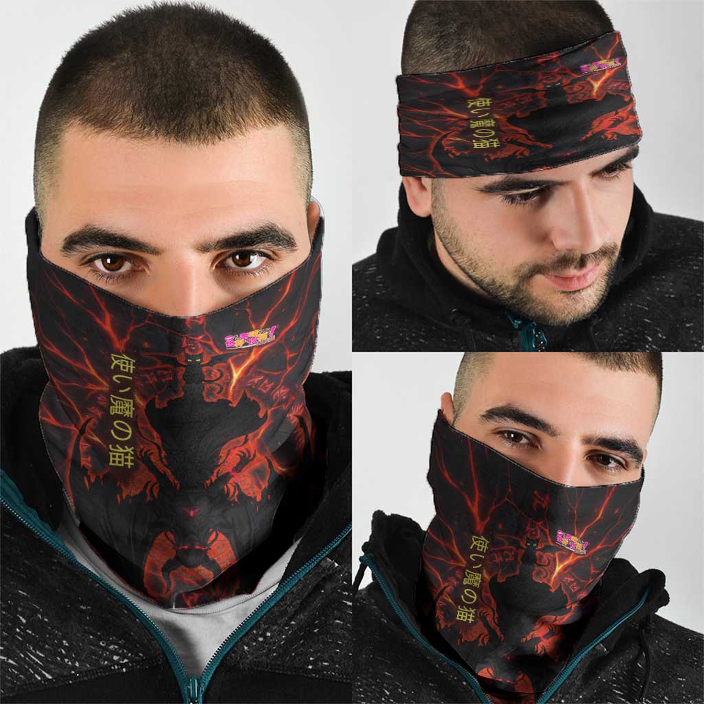 Chomosuke Demon Familiar Neck Gaiter Infernal Rune Flame Art Style