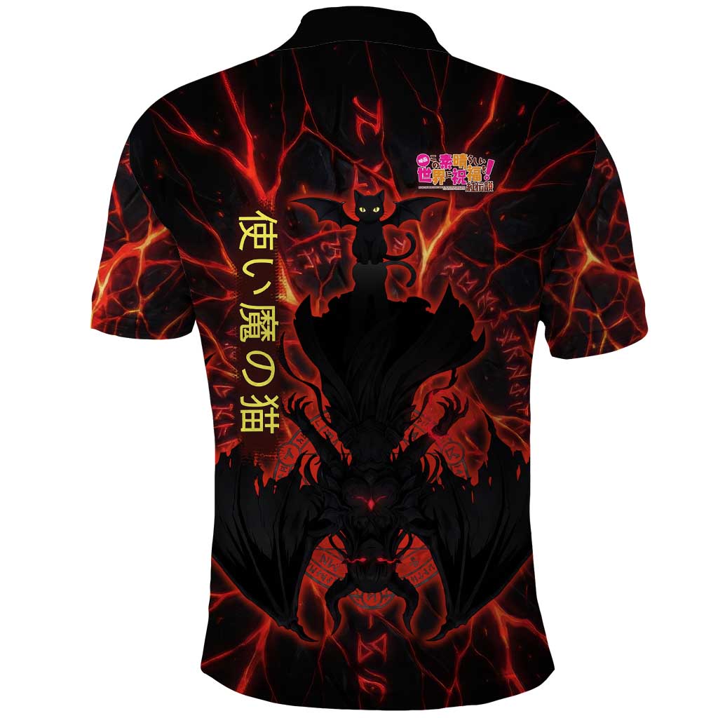 Chomosuke Demon Familiar Polo Shirt Infernal Rune Flame Art Style
