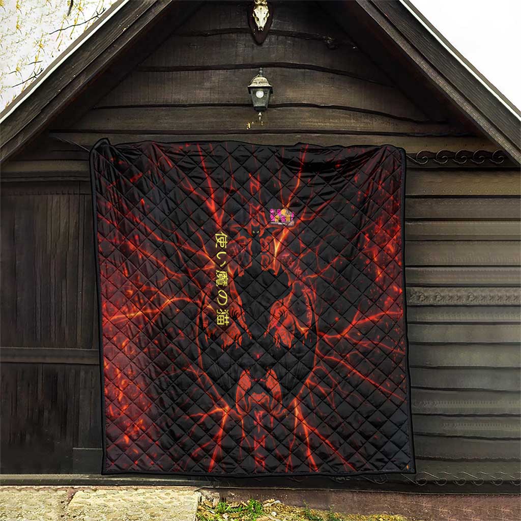 Chomosuke Demon Familiar Quilt Infernal Rune Flame Art Style