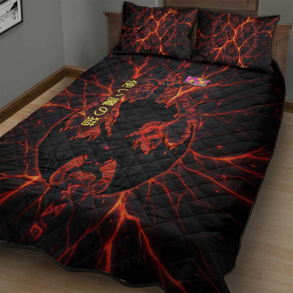 Chomosuke Demon Familiar Quilt Bed Set Infernal Rune Flame Art Style