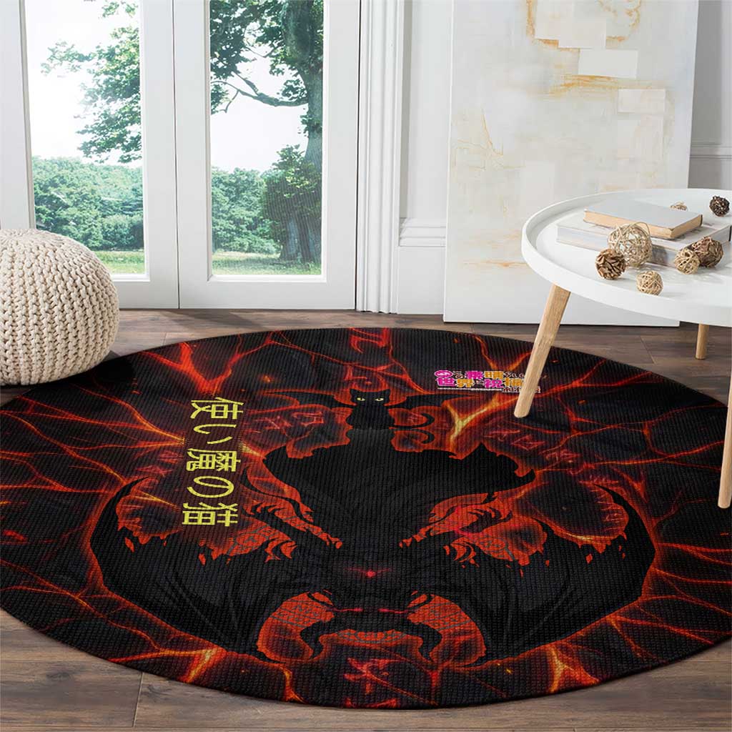 Chomosuke Demon Familiar Round Carpet Infernal Rune Flame Art Style