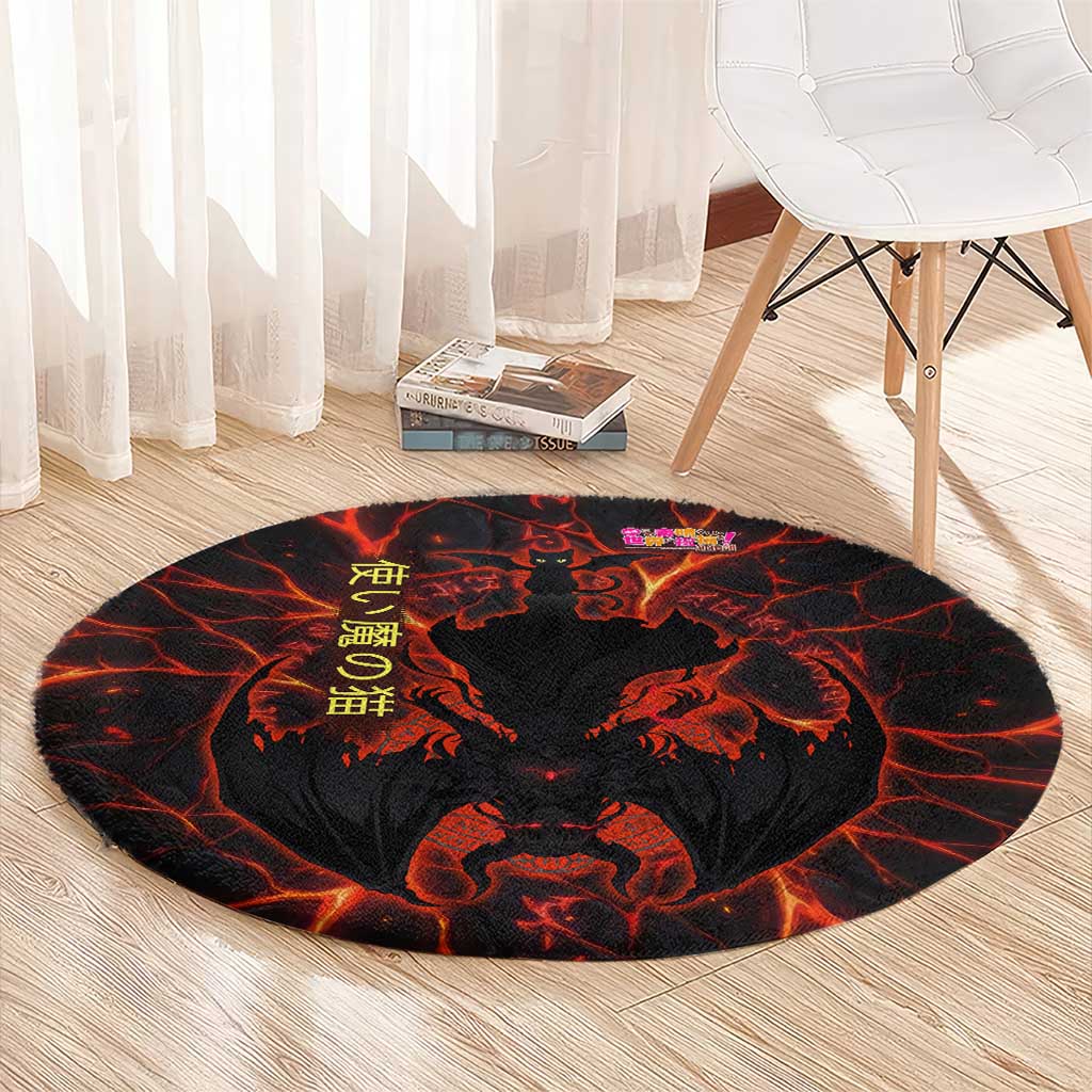 Chomosuke Demon Familiar Round Carpet Infernal Rune Flame Art Style