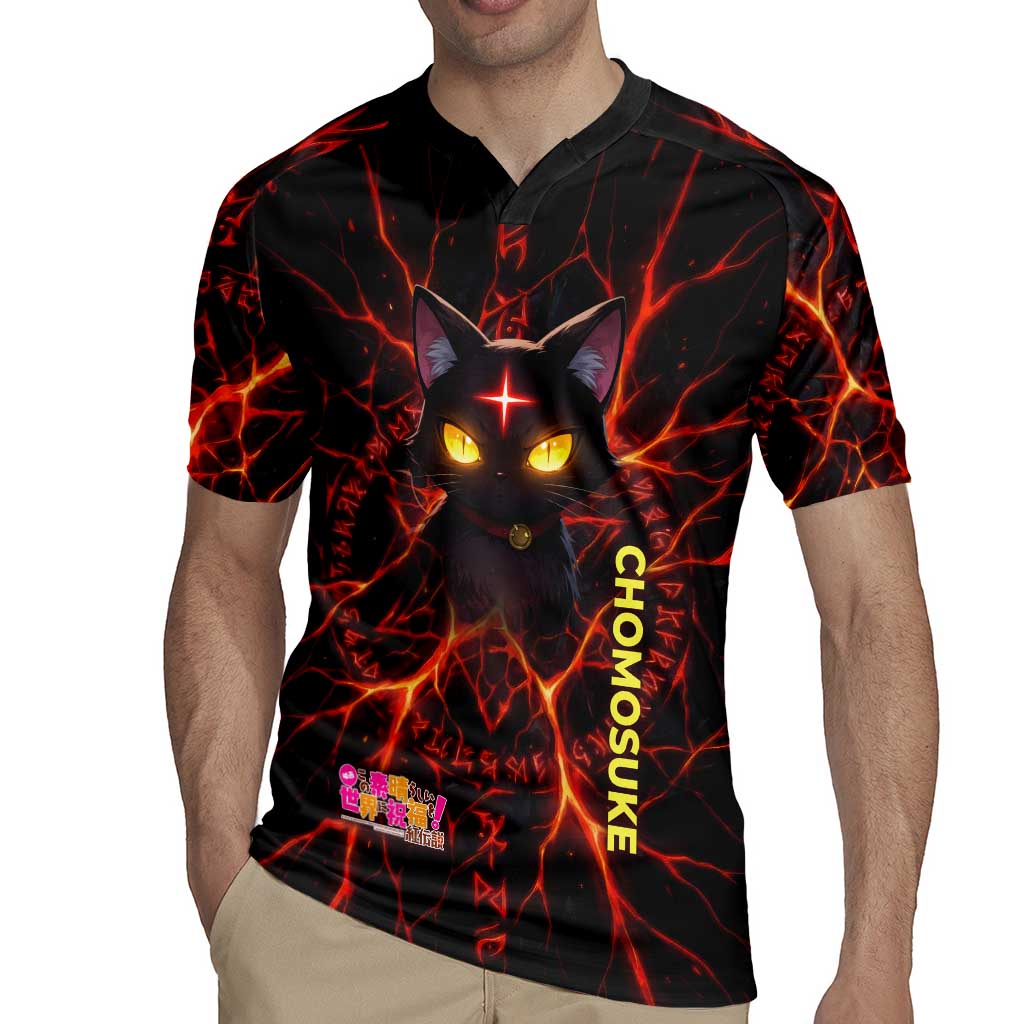 Chomosuke Demon Familiar Rugby Jersey Infernal Rune Flame Art Style