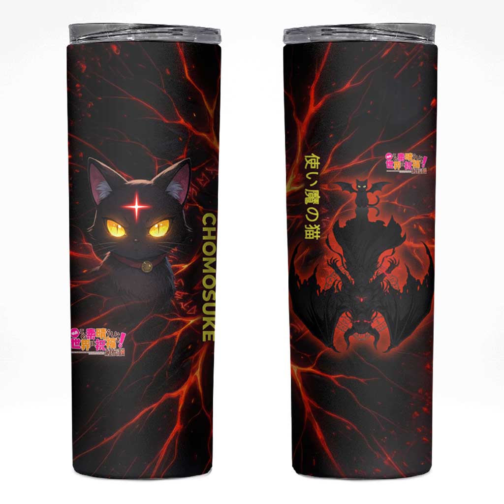 Chomosuke Demon Familiar Skinny Tumbler Infernal Rune Flame Art Style