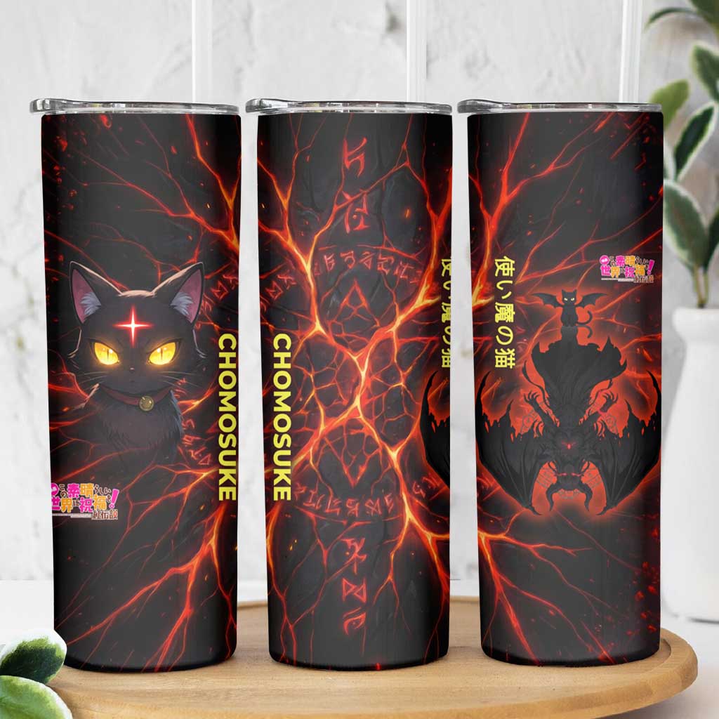 Chomosuke Demon Familiar Skinny Tumbler Infernal Rune Flame Art Style