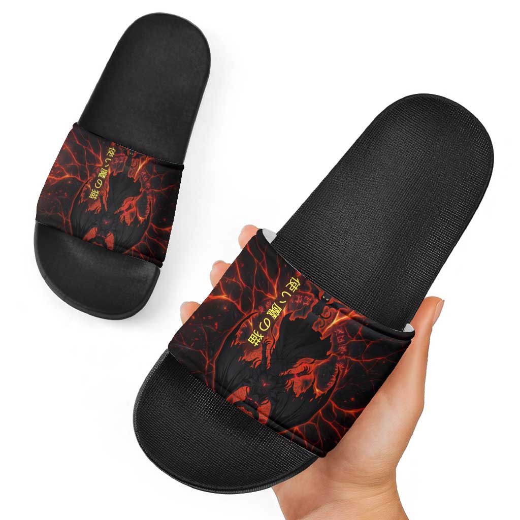 Chomosuke Demon Familiar Slide Sandals Infernal Rune Flame Art Style