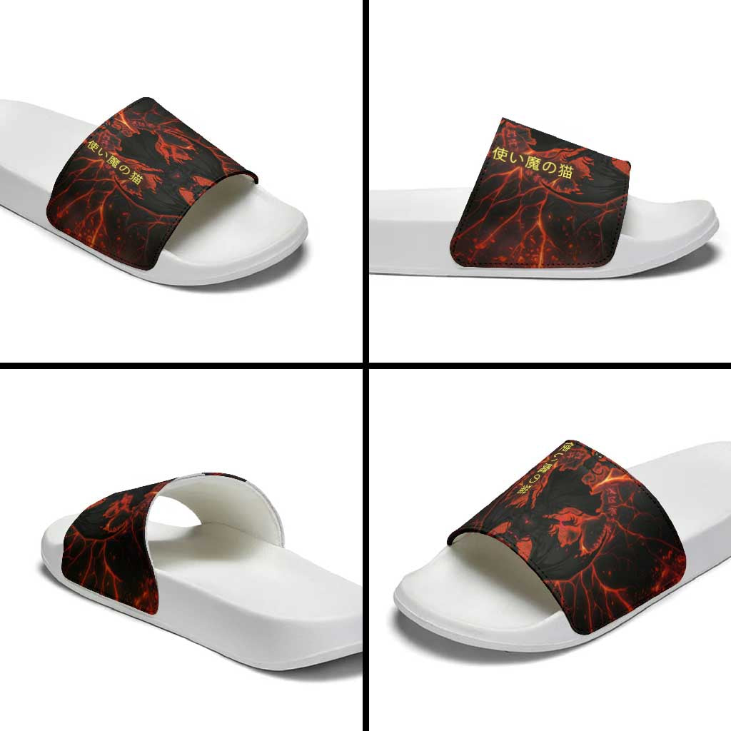 Chomosuke Demon Familiar Slide Sandals Infernal Rune Flame Art Style