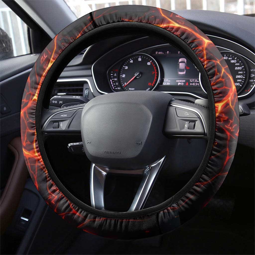 Chomosuke Demon Familiar Steering Wheel Cover Infernal Rune Flame Art Style